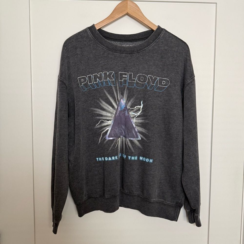 Pink Floyd Sweatshirt Adult Unisex Sz L Gray Dark Side Of The Moon Rock Band